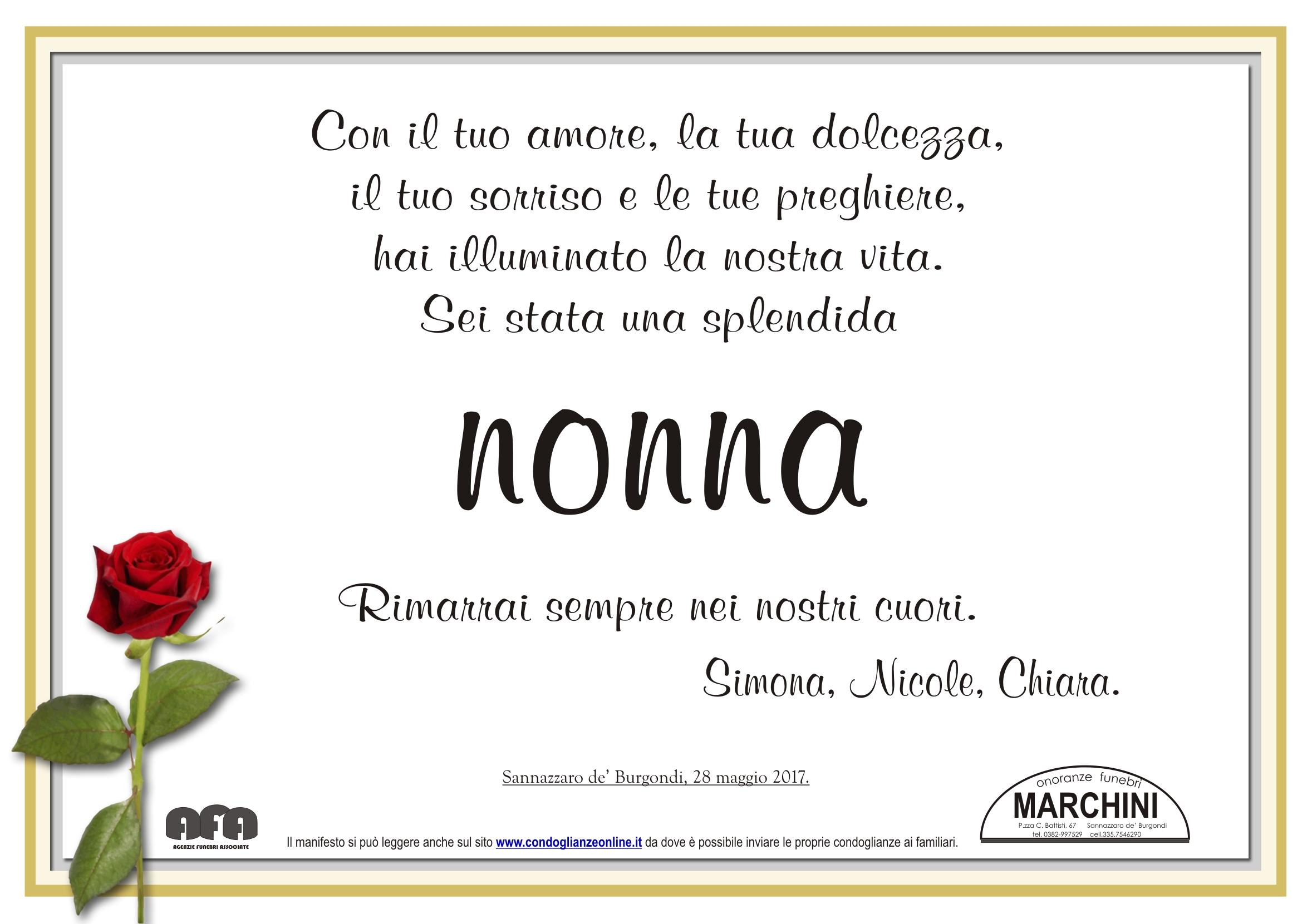 Condoglianzeonline It Il Portale Dedicato Ai Necrologi Angeleri Claudina Marchini